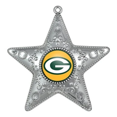 Green Bay Packers NFL Sports Collectors Series Silver Star Ornament 3 Green Bay Packers NFL Sports Collectors Series Silver Star Ornament