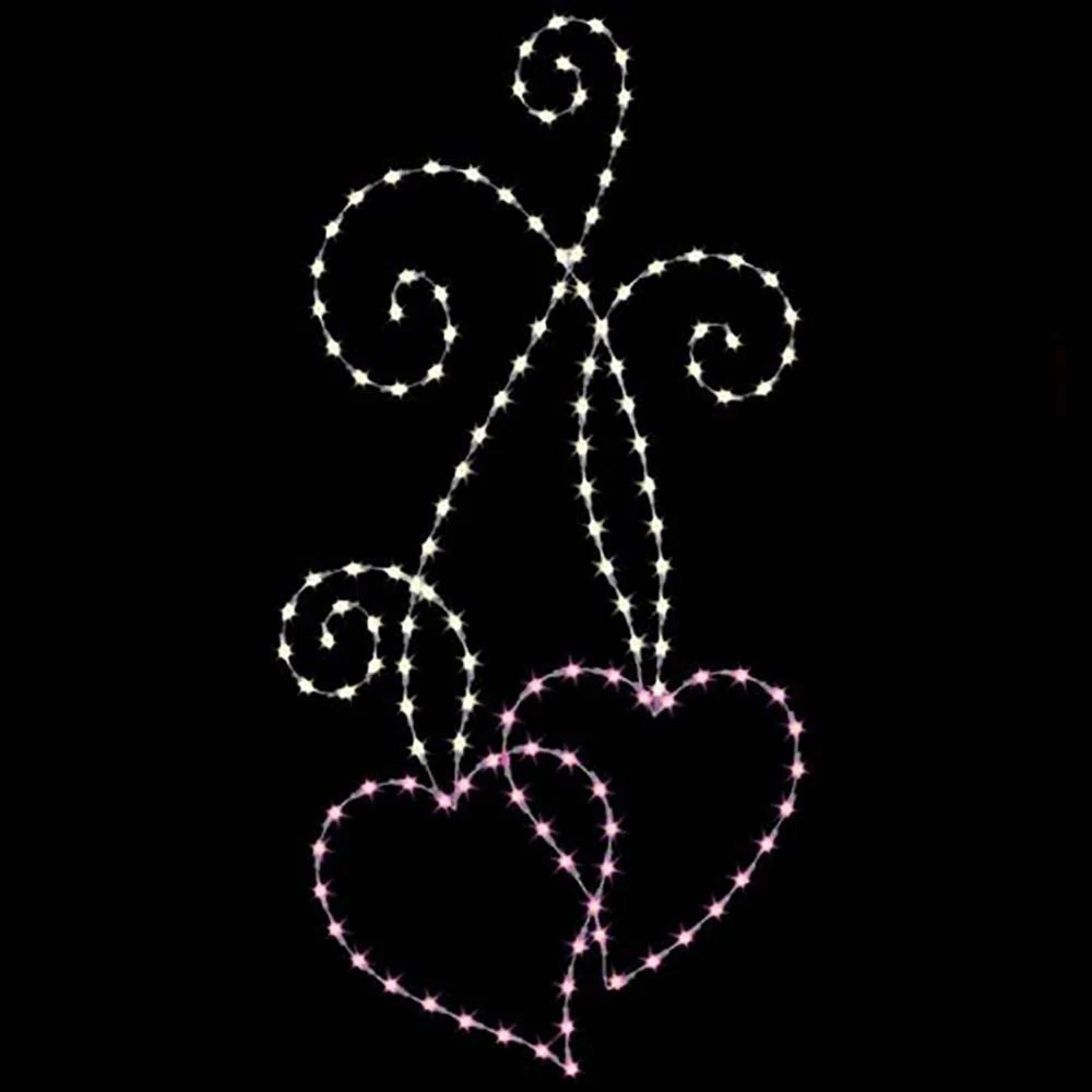 8' Dual Hearts, LED 3 8' Dual Hearts, LED