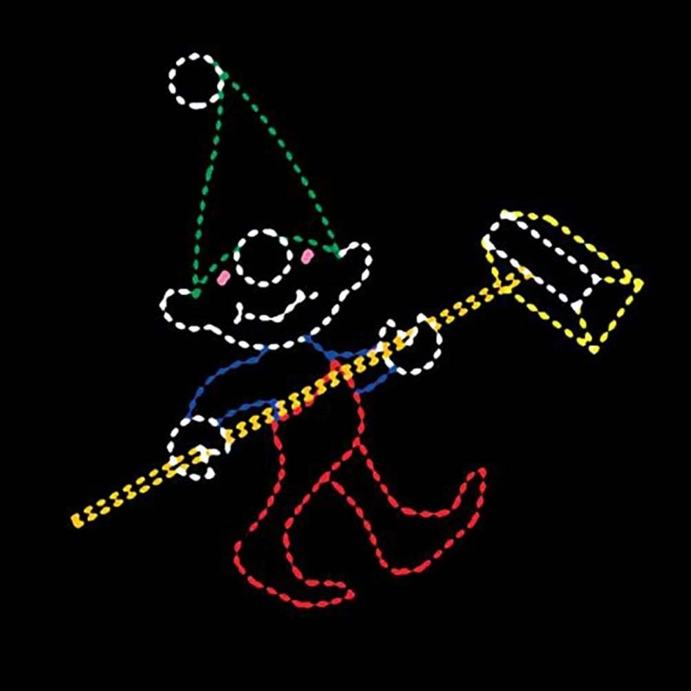 9' Elf With Brush, LED 3 9' Elf With Brush, LED