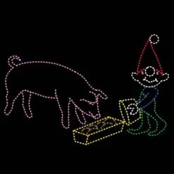 13' X 19' Elf Feeding Pig, LED