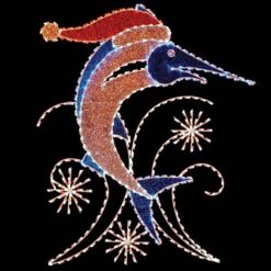 9' Glitter Mesh Marlin, LED