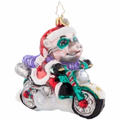 Christopher Radko Low Rider Hog Glass Christmas Ornament 1021519 -Christmas Decor Sale 1021519 4 78715.1695830549