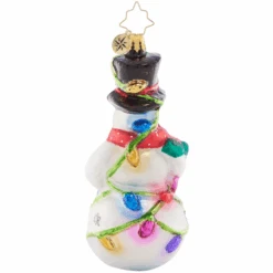 Christopher Radko Light The Night Snowman Glass Christmas Ornament 1021614 -Christmas Decor Sale 102164 3 24050.1684414648