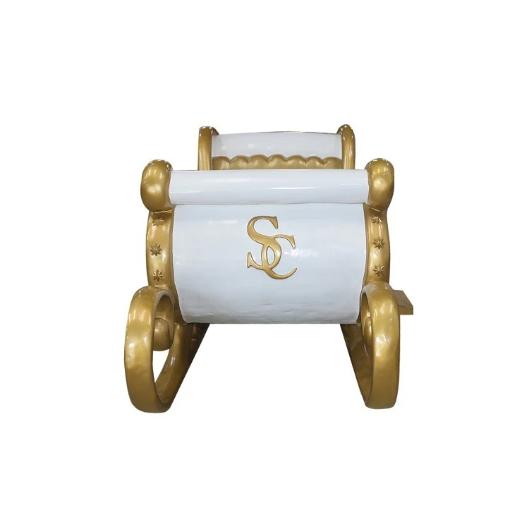 4.5' 4 Seater Santa Sleigh - White And Gold 5 4.5' 4 Seater Santa Sleigh - White And Gold - Image 3
