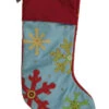 Embellished Blue Felt Rhinestone Snowflake Christmas Holiday Stocking