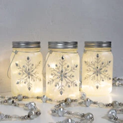 Battery Operated Silver Snowflake Glass Mason Jars - Set Of 3 -Christmas Decor Sale 2cb26570 6fbc 40e6 84ca 21047a161597 35622.1693419020