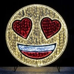 6' 2D LED Emoji With Heart Eyes Valentine's Display