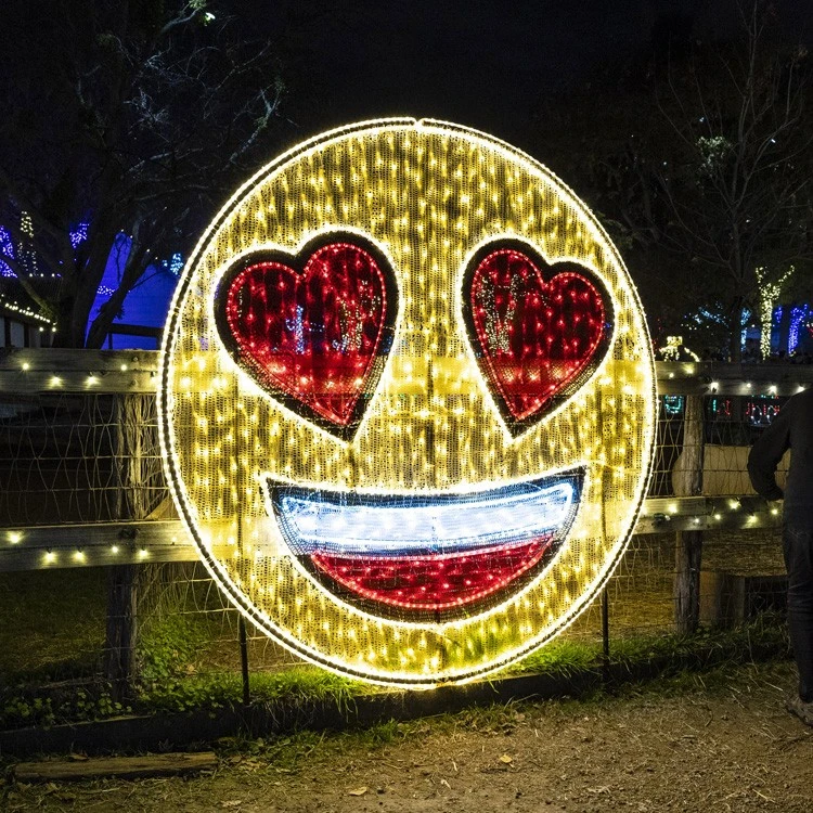 6' 2D LED Emoji With Heart Eyes Valentine's Display 4 6' 2D LED Emoji With Heart Eyes Valentine's Display - Image 2