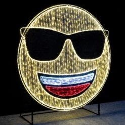 6' 2D LED Emoji With Sunglasses -Christmas Decor Sale 2d 11004 2 1