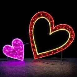 5.5' 2D LED Hearts - Red And Pink Twinkle Valentine's Display