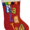 Embellished Red Felt Fa La La Pom Pom Christmas Holiday Stocking -Christmas Decor Sale 2falalalala 40652.1653951243.386.513