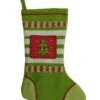 Embellished Green Felt Patchwork Christmas Tree Holiday Stocking