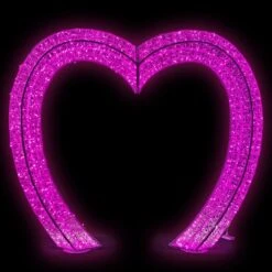 12' LED Valentine Hearts Walkthrough - Pink Twinkle Valentine's Display