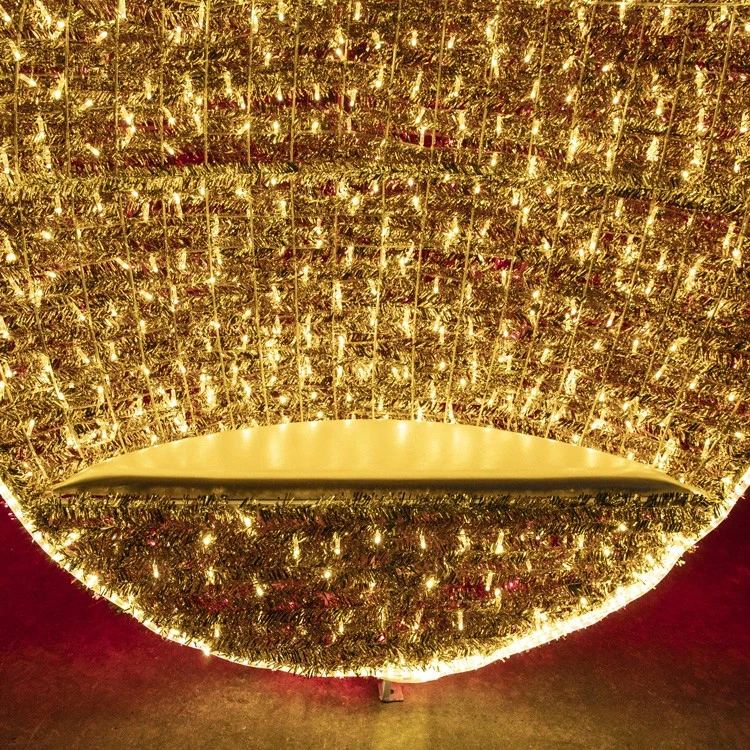 9' 3D Christmas Ornament - Warm White And Red - Photo Op Display 7 9' 3D Christmas Ornament - Warm White And Red - Photo Op Display - Image 5