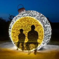 9' 3D Christmas Ornament - Warm White And Pure White - Photo Op Display -Christmas Decor Sale 3d 11027 wwpw 2