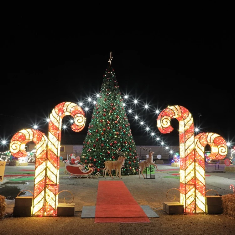 9' 3D LED Candy Cane - Red & Warm White 5 9' 3D LED Candy Cane - Red & Warm White - Image 3