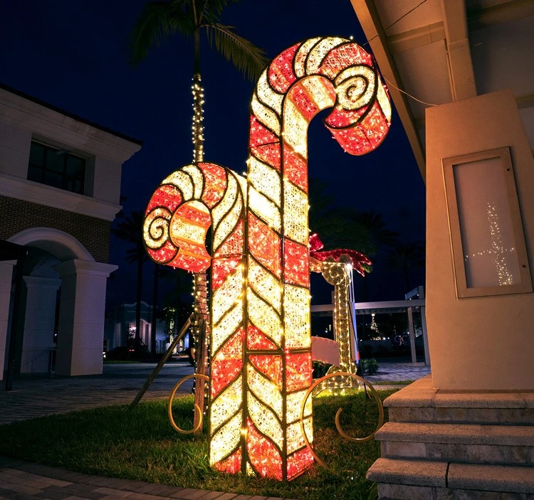 9' 3D LED Candy Cane - Red & Warm White 7 9' 3D LED Candy Cane - Red & Warm White - Image 5