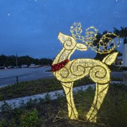 8' LED Reindeer Icon - Warm White -Christmas Decor Sale 3d 1j011 l2