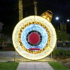 8' LED Ornament Icon - Photo Op Feature Piece With Deluxe Red Seat -Christmas Decor Sale 3d 1j027 l