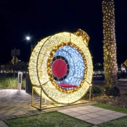 8' LED Ornament Icon - Photo Op Feature Piece With Deluxe Red Seat -Christmas Decor Sale 3d 1j027 l2