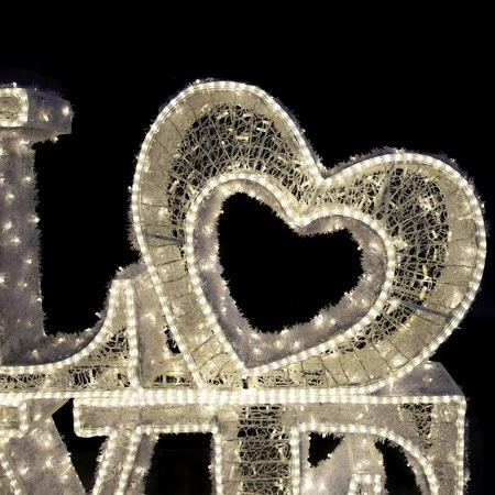 5.5' 3D LED Love - Warm White Twinkle Valentine's Display 4 5.5' 3D LED Love - Warm White Twinkle Valentine's Display - Image 2
