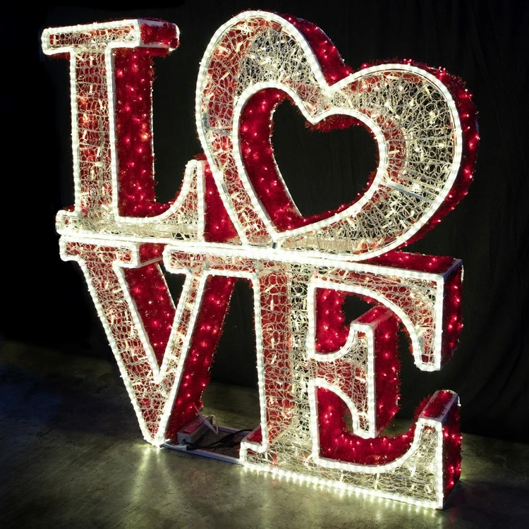 5.5' 3D LED Love - Warm White And Red Twinkle Valentine's Display 4 5.5' 3D LED Love - Warm White And Red Twinkle Valentine's Display - Image 2
