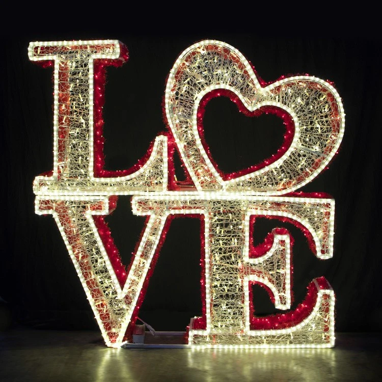 5.5' 3D LED Love - Warm White And Red Twinkle Valentine's Display 3 5.5' 3D LED Love - Warm White And Red Twinkle Valentine's Display