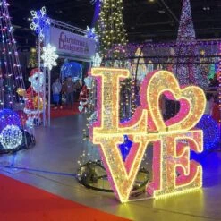 5.5' 3D LED Love - Warm White And Pink Twinkle Valentine's Display -Christmas Decor Sale 3d 91000 l2