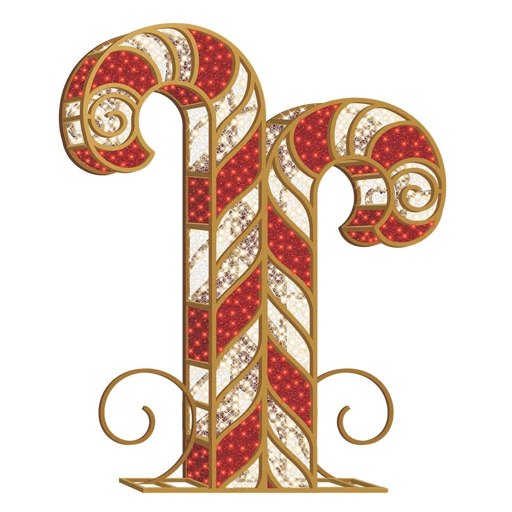 9' 3D LED Candy Cane - Red & Warm White 4 9' 3D LED Candy Cane - Red & Warm White - Image 2