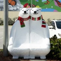 5.5' Polar Bear Bench -Christmas Decor Sale 3df 12005 l4