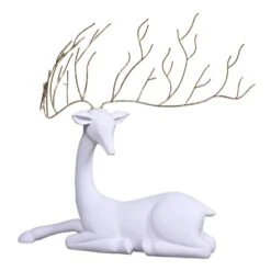 3' Laying Deer - Matte White