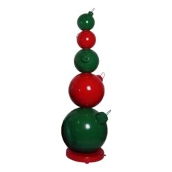 7' Ornament Stack - Red/Green
