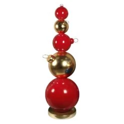7' Ornament Stack - Red/Gold