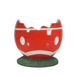 3.25' Cracked Easter Egg Photo Op - Red And White