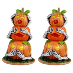 Lemax - Spookytown - Pumpkin Snowmen Set Of 2