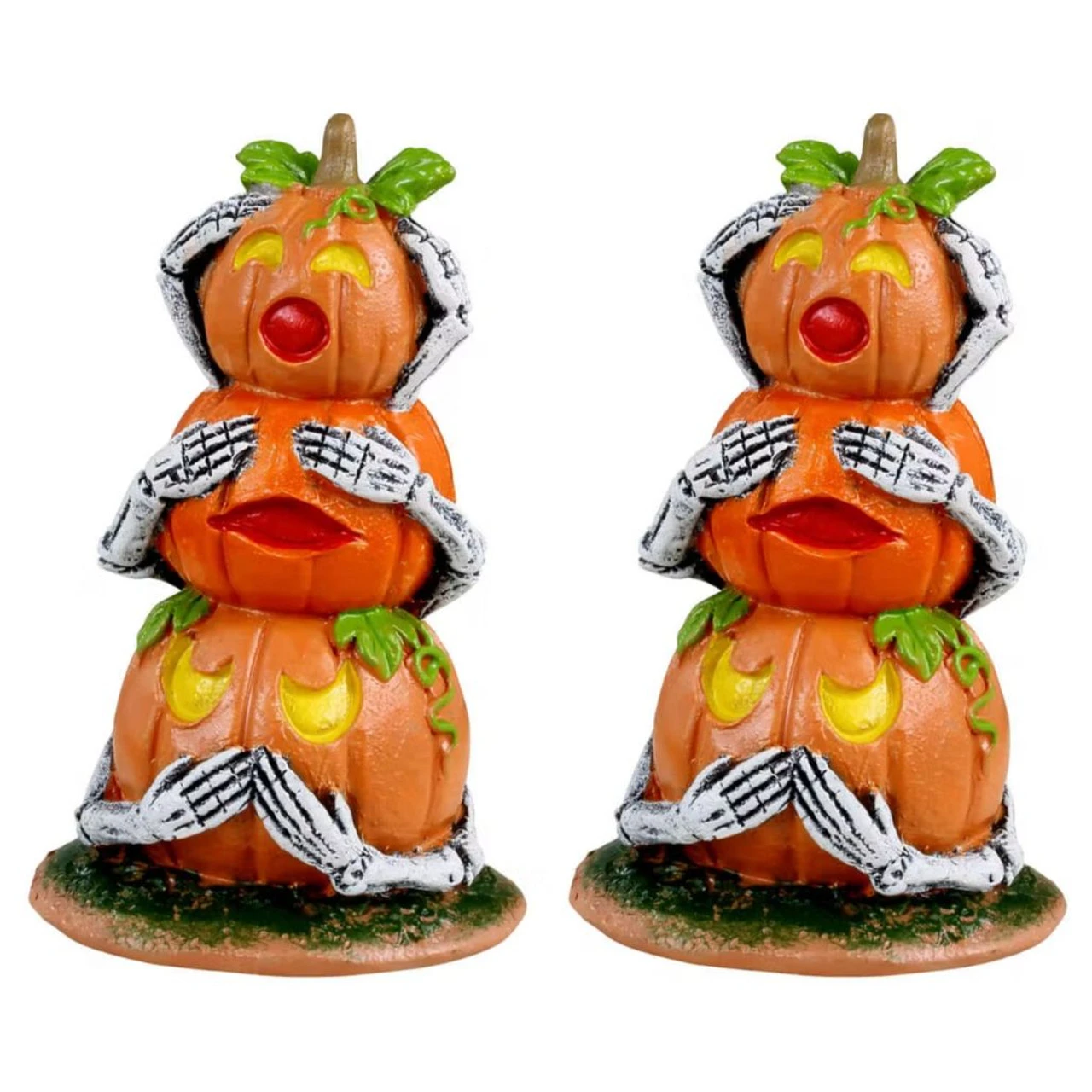 Lemax - Spookytown - Pumpkin Snowmen Set Of 2 3 Lemax - Spookytown - Pumpkin Snowmen Set Of 2