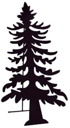 27.5" Black Christmas Tree Silhouette Tea Light Candle Holder Decoration