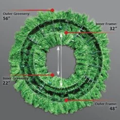 60" Lit LED Warm White Decorated Wreath - Traditional Décor - Bow Option Available -Christmas Decor Sale 60 inch 15