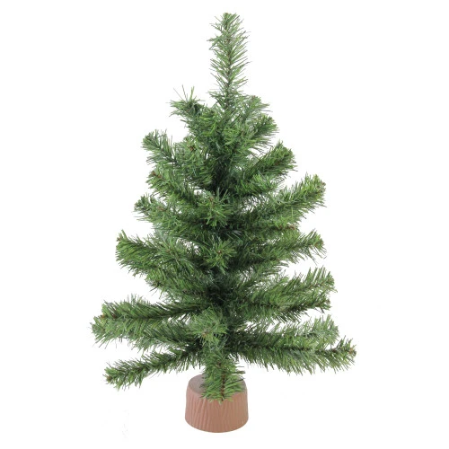 Northlight Mini Canadian Pine Medium Artificial Christmas Tree With Faux Wood Base - 18" - Unlit 3 Northlight Mini Canadian Pine Medium Artificial Christmas Tree With Faux Wood Base - 18" - Unlit