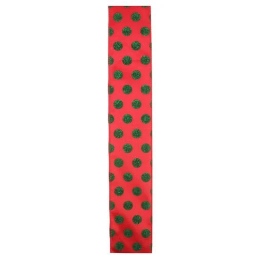 Northlight Shimmering Red And Green Polka Dot Christmas Wired Craft Ribbon 2.5" X 10 Yards 4 Northlight Shimmering Red And Green Polka Dot Christmas Wired Craft Ribbon 2.5" X 10 Yards - Image 2