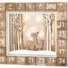BRUBAKER Reusable Wooden Advent Calendar To Fill - White Winter Landscape With LED Lighting - DIY Christmas Calendar 13.98 X 2.36 X 10.63 Inches -Christmas Decor Sale AdventCalendar PETZ170725 4251219616667.3000.000 93308.1633721489