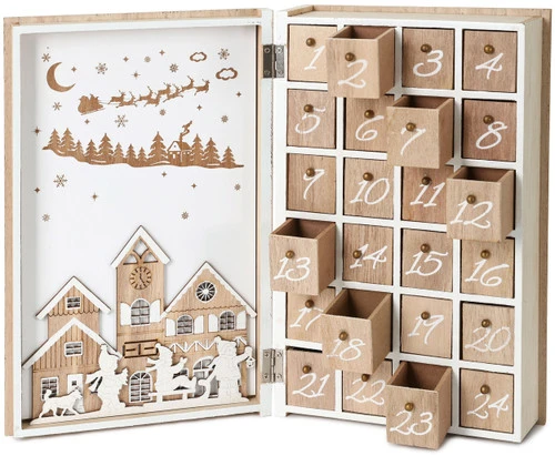 BRUBAKER Reusable Wooden Advent Calendar To Fill - Merry Christmas Book - DIY Christmas Calendar 7.72 X 2.95 X 11.81 Inches 5 BRUBAKER Reusable Wooden Advent Calendar To Fill - Merry Christmas Book - DIY Christmas Calendar 7.72 X 2.95 X 11.81 Inches - Image 3