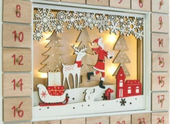 BRUBAKER Reusable Wooden Advent Calendar To Fill - Santa Claus In The Forest With LED Lighting - DIY Christmas Calendar 13.98 X 2.36 X 10.63 Inches -Christmas Decor Sale AdventCalendar PETZ200286 4251219627595.2500.002 31242.1633721569
