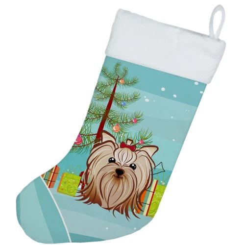 Christmas Tree And Yorkie Yorkishire Terrier Christmas Stocking BB1576CS 4 Christmas Tree And Yorkie Yorkishire Terrier Christmas Stocking BB1576CS - Image 2
