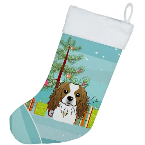 Christmas Tree And Cavalier Spaniel Christmas Stocking BB1596CS 4 Christmas Tree And Cavalier Spaniel Christmas Stocking BB1596CS - Image 2