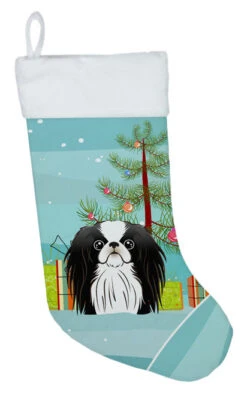 Christmas Tree And Japanese Chin Christmas Stocking BB1602CS