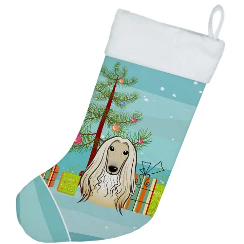 Christmas Tree And Afghan Hound Christmas Stocking BB1616CS 4 Christmas Tree And Afghan Hound Christmas Stocking BB1616CS - Image 2