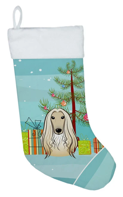 Christmas Tree And Afghan Hound Christmas Stocking BB1616CS 3 Christmas Tree And Afghan Hound Christmas Stocking BB1616CS