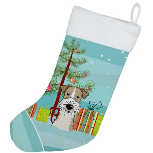 Christmas Tree And Wire Haired Fox Terrier Christmas Stocking BB1619CS 4 Christmas Tree And Wire Haired Fox Terrier Christmas Stocking BB1619CS - Image 2