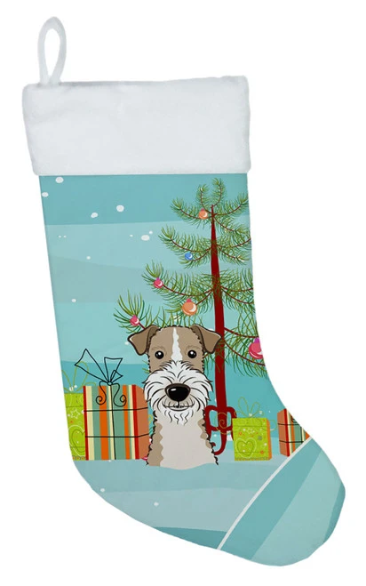 Christmas Tree And Wire Haired Fox Terrier Christmas Stocking BB1619CS 3 Christmas Tree And Wire Haired Fox Terrier Christmas Stocking BB1619CS